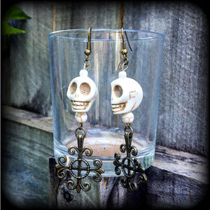 Skull earrings-Erzulie Frida earrings