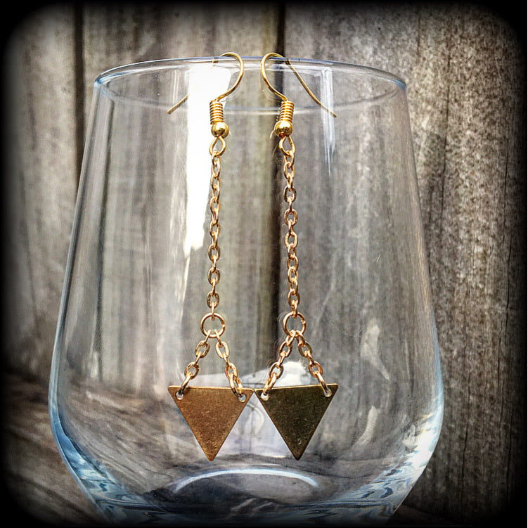 Triangle earrings-Geometric earrings