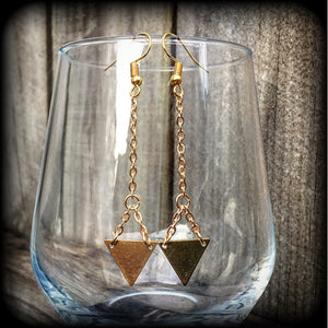 Triangle earrings-Geometric earrings