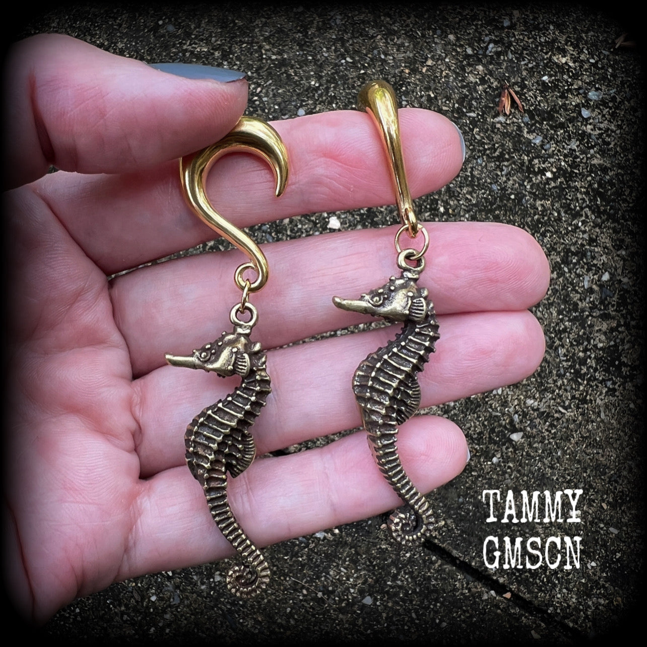 Seahorse ear weights-Gauged earrings