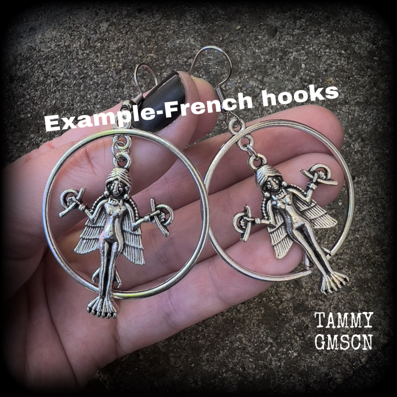 Goddess Lilith earrings-Occult ear hangers