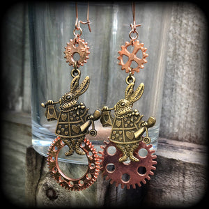 Alice in Wonderland steampunk earrings