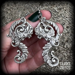 Baroque Green man earrings-Greenman earrings