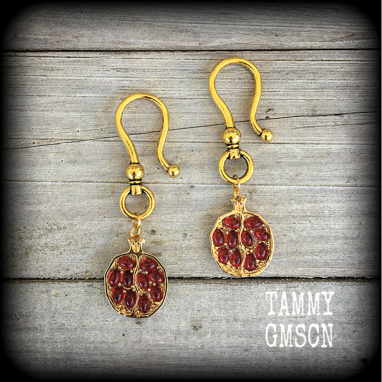 Pomegranate earrings-Ear hangers