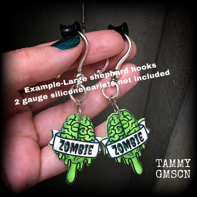 Zombie brains earrings