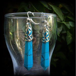 Turquoise earrings-Gemstone earrings