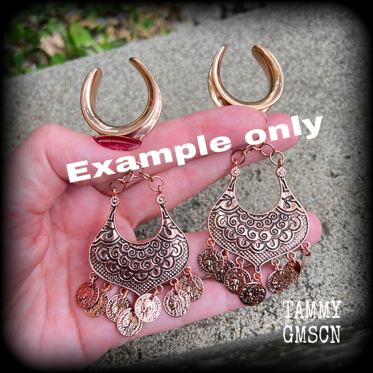 DIY Rose gold cradle hooks for stretched lobes