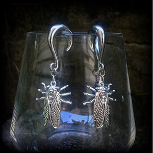 Insect ear weights Bugs ear weights Cicada ear hangers 2 gauge ear weights Stretched lobes Gauges 6g 2g 0g 00g 1/2” 9/16” 5/8” 3/4” 7/8" 1" Stretched ears Gauged ears Gauged earrings Entomology jewellery
