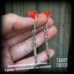 Halloween earrings-Syringe earrings