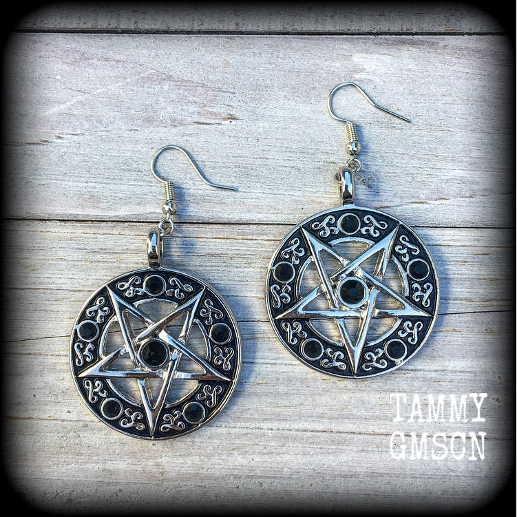 Pentagram earrings-Gothic earrings