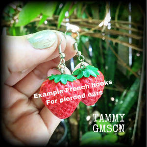 Strawberry earrings-Fruit earrings