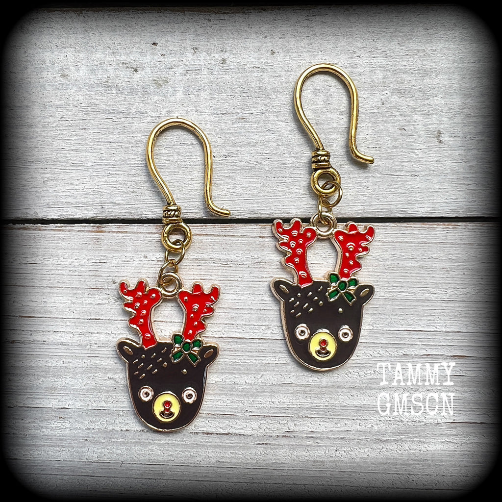 Reindeer earrings-Christmas earrings