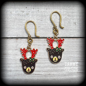 Reindeer earrings-Christmas earrings