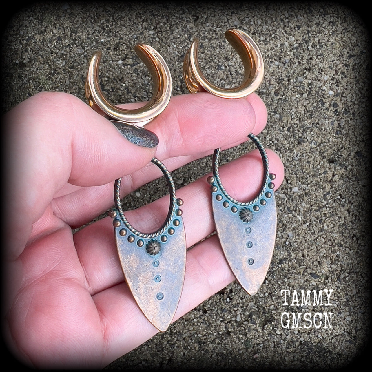 Artemis Shield Maiden gauged earrings