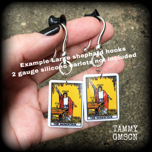 The Magician Tarot card earrings-Ear hangers