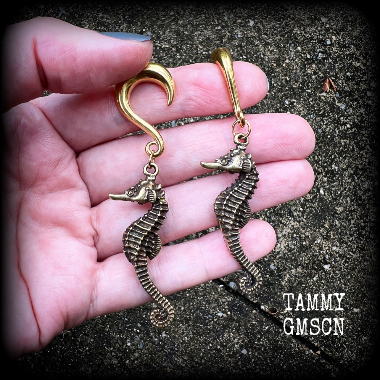 Seahorse ear weights-Gauged earrings