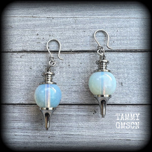 Moonstone earrings-Opalite earrings