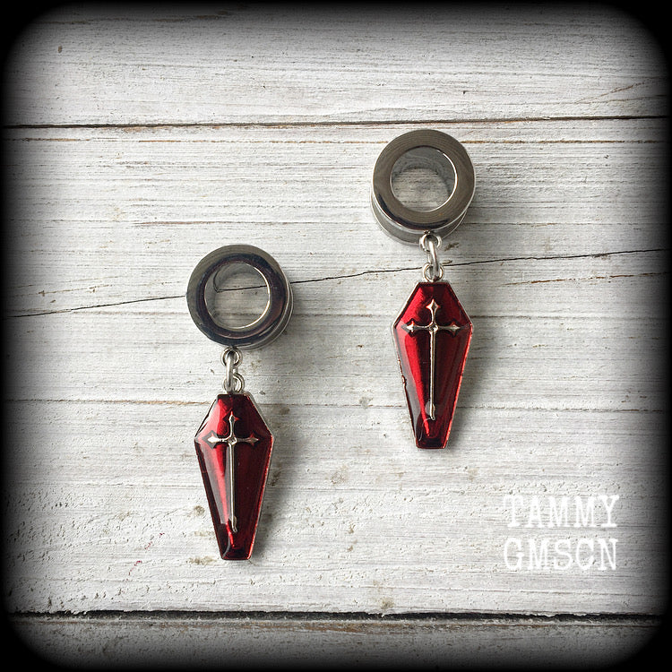 Coffin tunnel earrings