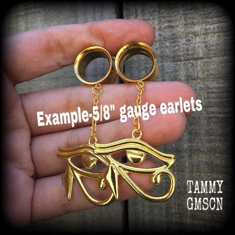 Eye of horus tunnel dangles-Egyptian body jewelry