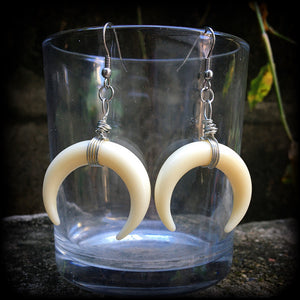 Double Horn earrings-Artemis earrings