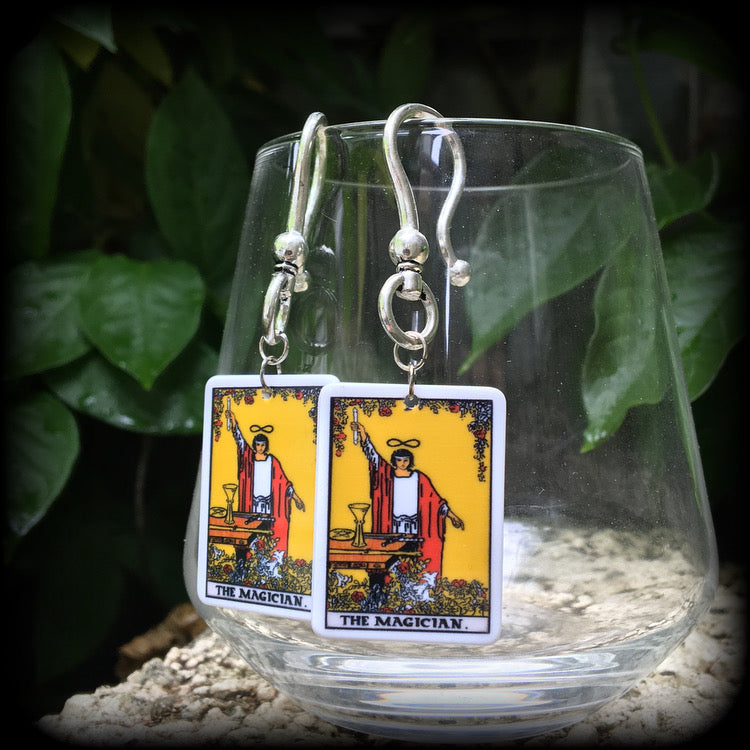 The Magician Tarot card earrings-Ear hangers