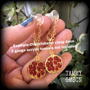 Pomegranate earrings-Ear hangers