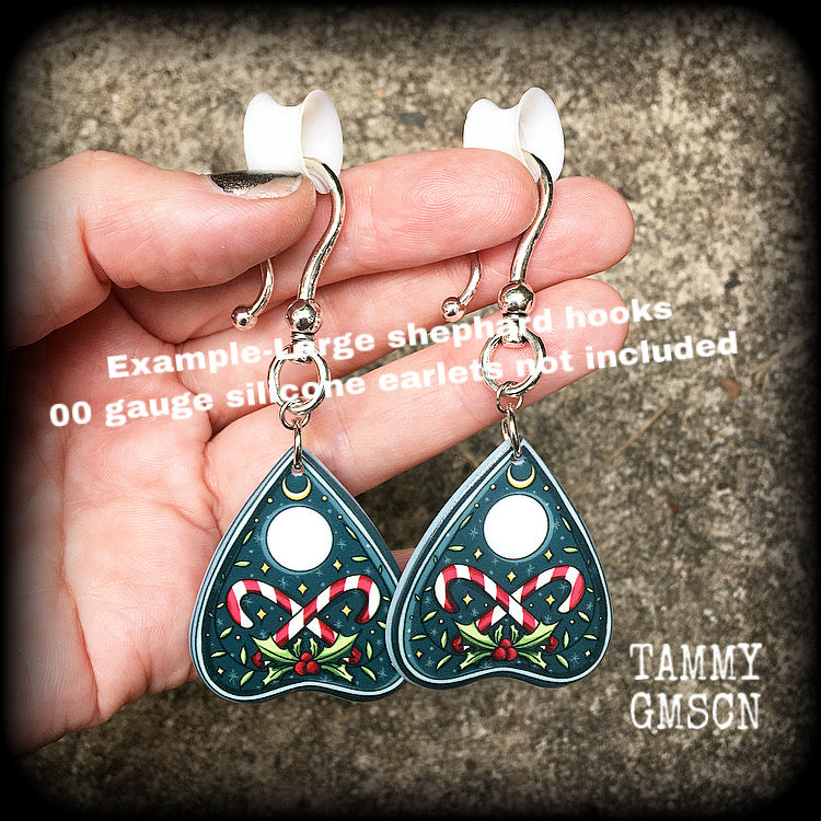 Ouija planchette earrings-Christmas earrings