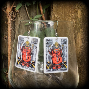 The Hierophant tarot earrings-Tarot card earrings