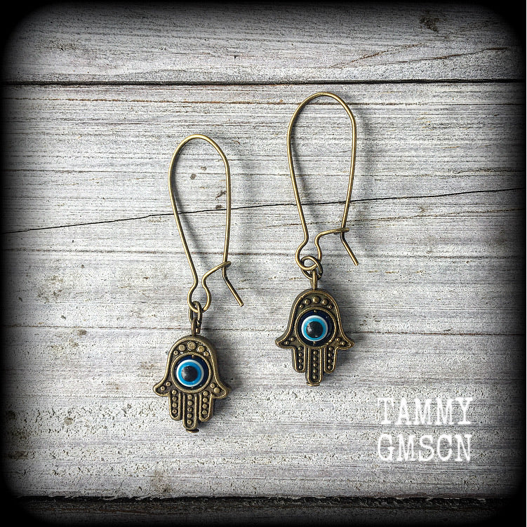 Hamsa hand earrings-Hand of Fatima earrings