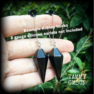 Black obsidian earrings-Gemstone earrings