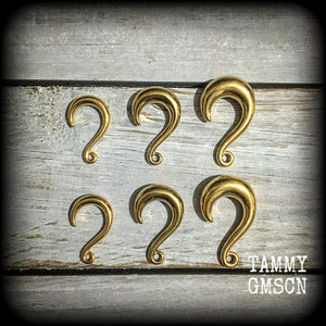 SINGLE-DIY half curl hook for stretched lobes-Gold