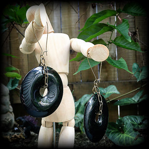 Black obsidian earrings-Gemstone earrings