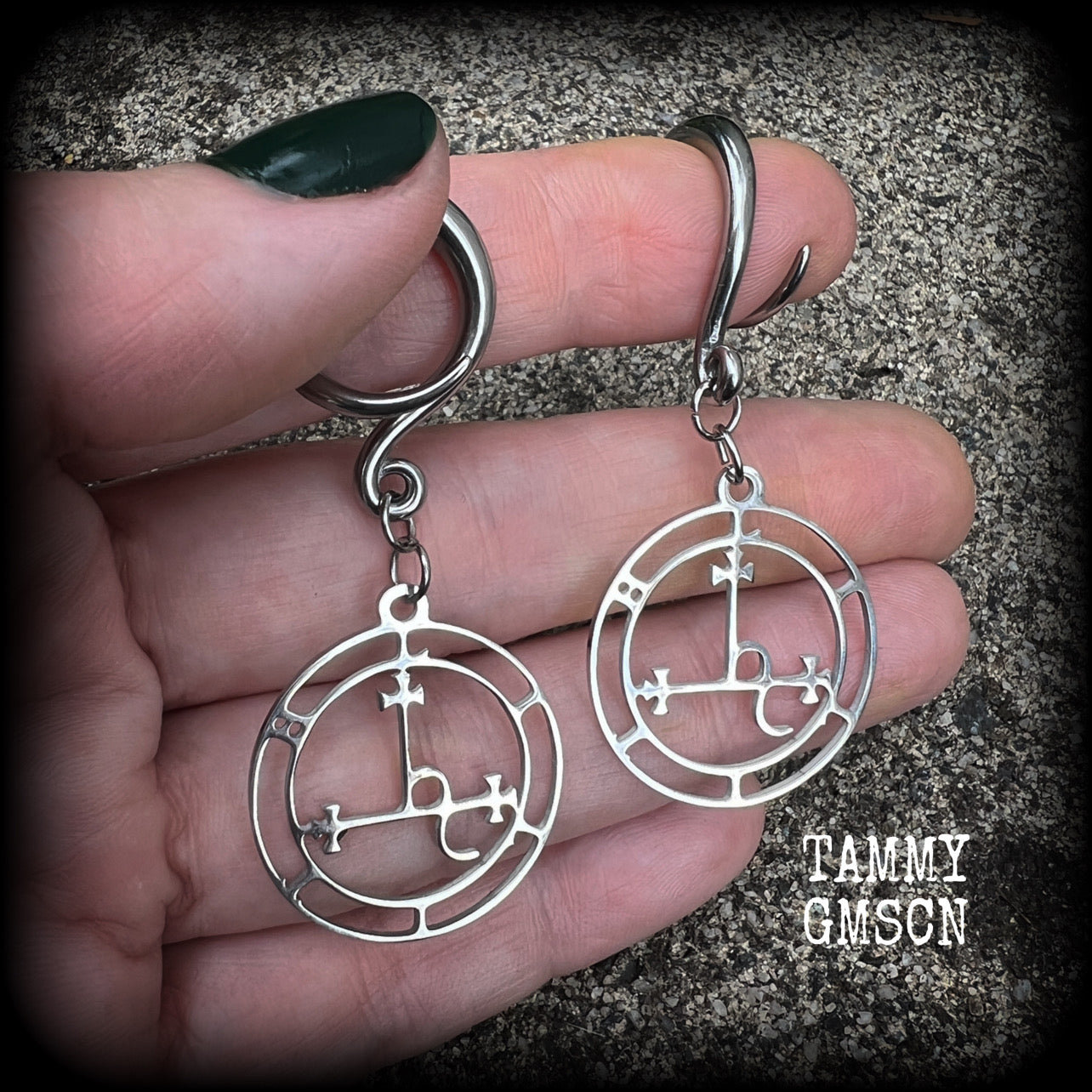 Sigil of Lilith gauged earrings