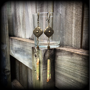 Sea sediment jasper and antique bronze earrings