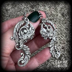 Baroque Green man earrings-Greenman earrings