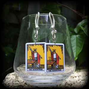 The Magician Tarot card earrings-Ear hangers