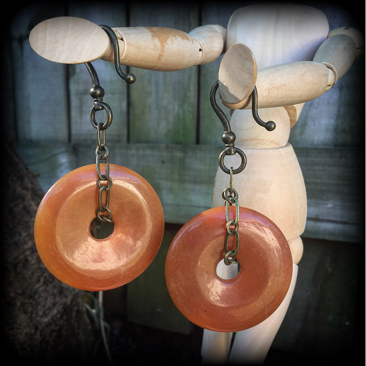 Indian agate earrings-Ear hangers