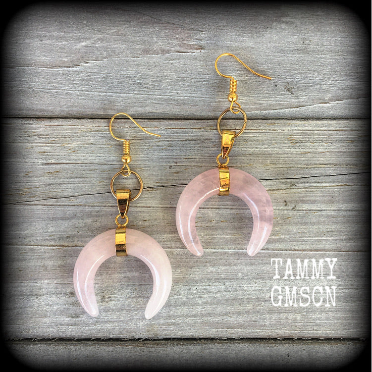 Rose Quartz earrings-Gemstone earrings