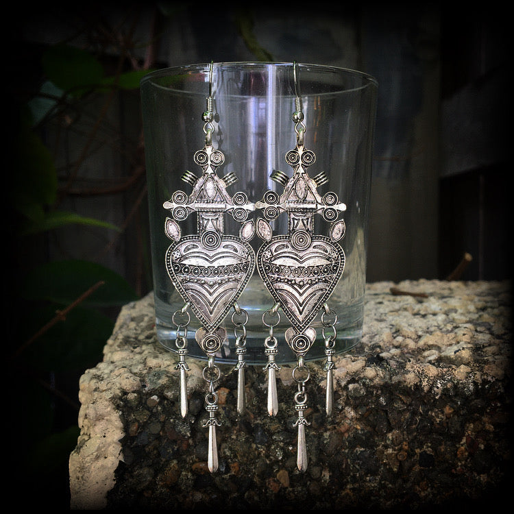 Three of swords earrings-Tarot jewelry
