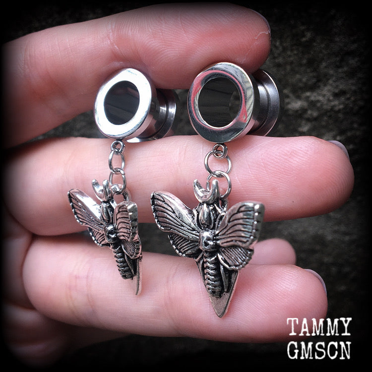 Deaths head moth tunnels-Moth earrings