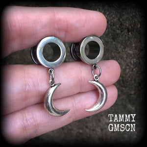 Crescent moon ear gauges