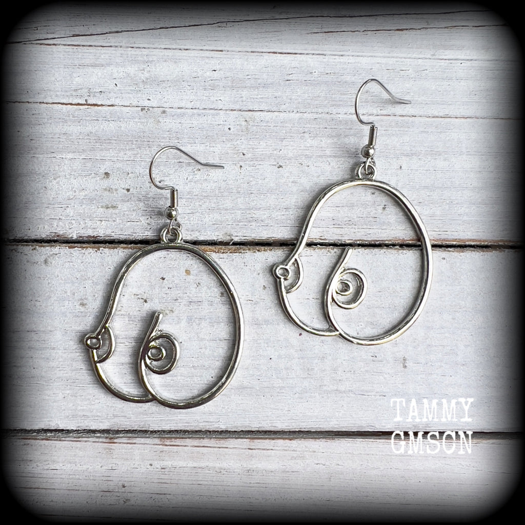 Breasts earrings-Big boobs earrings