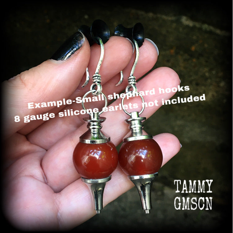 Red Jasper earrings-Jasper ear hangers