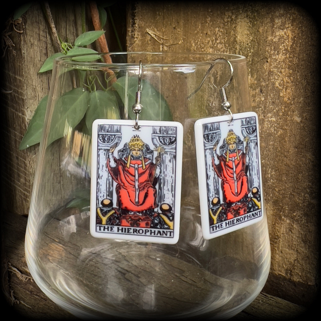 The Hierophant tarot earrings-Tarot card earrings