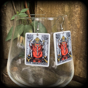 The Hierophant tarot earrings-Tarot card earrings