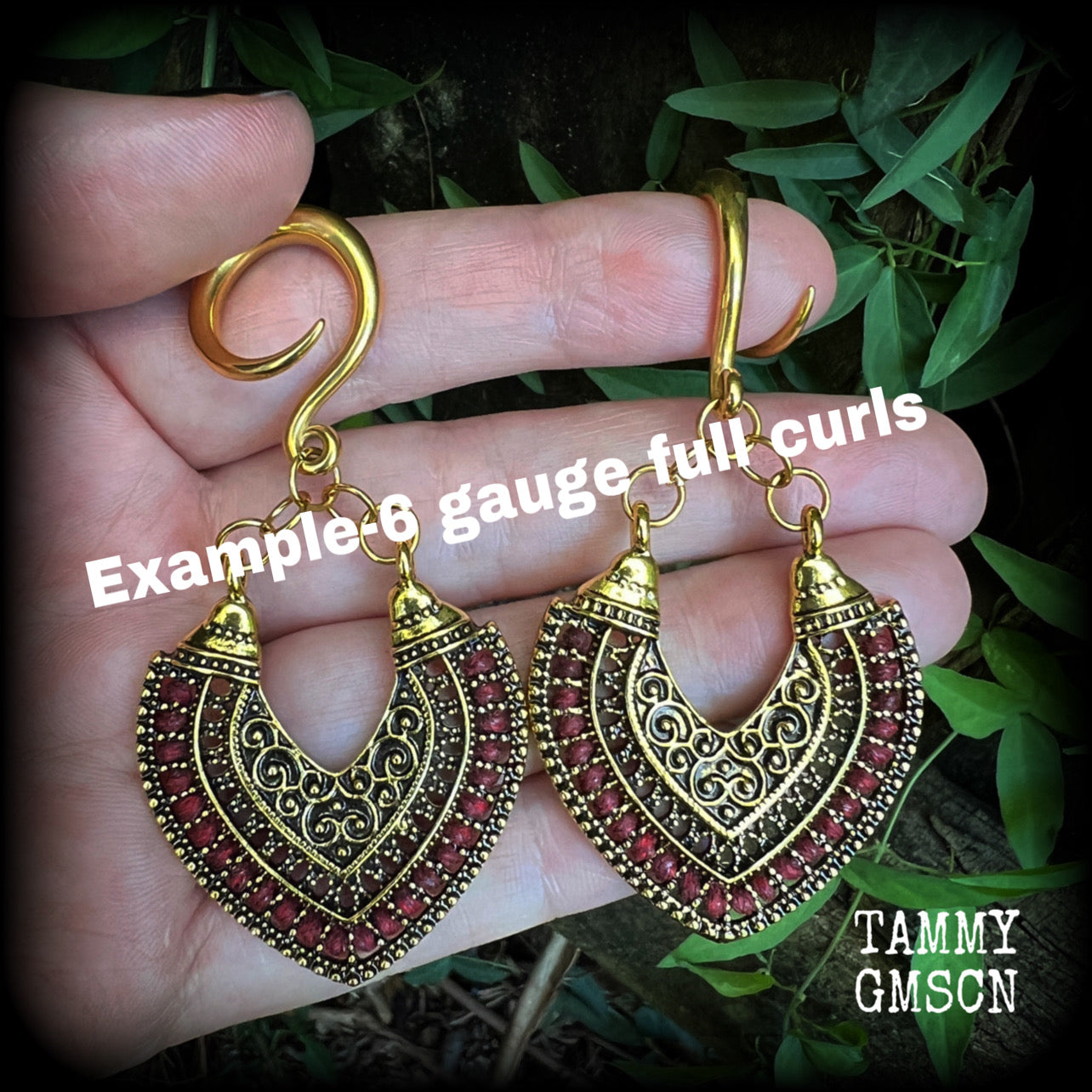 Kali Maa ethnic gauged earrings