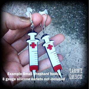 Halloween earrings-Syringe earrings