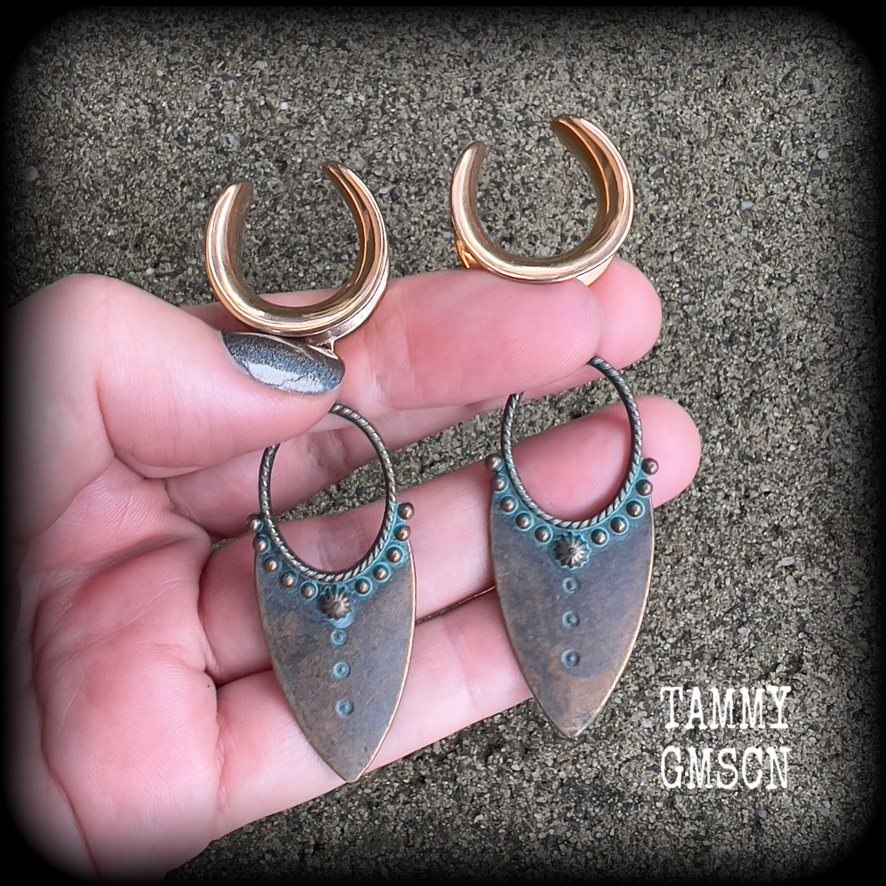 Artemis Shield Maiden gauged earrings