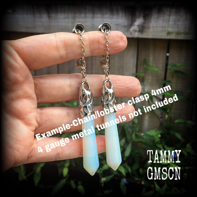 Opalite earrings-Gemstone ear hangers