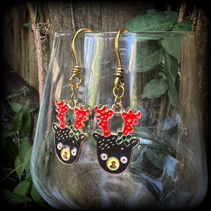 Reindeer earrings-Christmas earrings